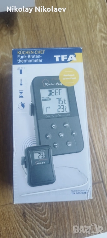Безжичен термометър за месо, снимка 1