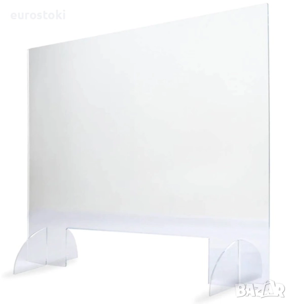 Защитна стена от плексиглас, санитарна бариера 60 x 80 см, 3 мм, с прорез 35 х 25 см, снимка 1