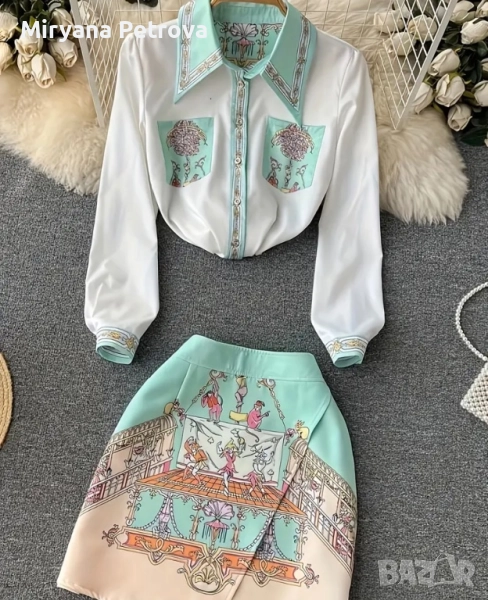 Дамски комплект Риза пола, снимка 1