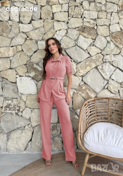 Дамски комплект от две части в Розово Синьо Сиво Светло Сиво , снимка 1