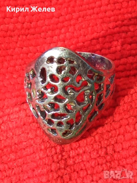 ВЕЛИКОЛЕПЕН АЖУРЕН СРЕБЪРЕН АРТ СТИЛ ПРЪСТЕН ОКСИДИРАНО СРЕБРО 925 МАЙСТОРСКА ИЗРАБОТКА 70873, снимка 1