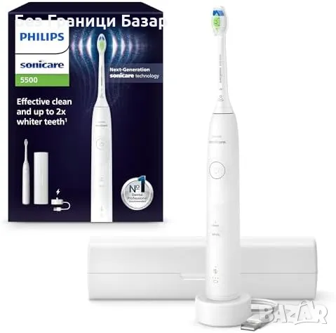 Нова Четка за зъби Philips Sonicare 5500 + калъф и глава Optimal White, снимка 1