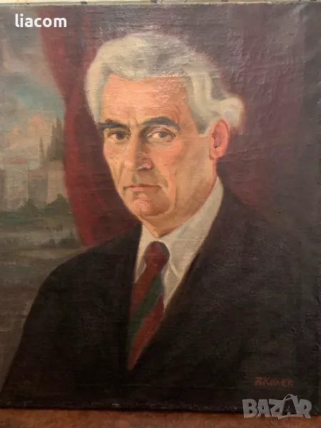 Борис Колев 1906 - 1982 - Автопортрет - масло/платно, снимка 1