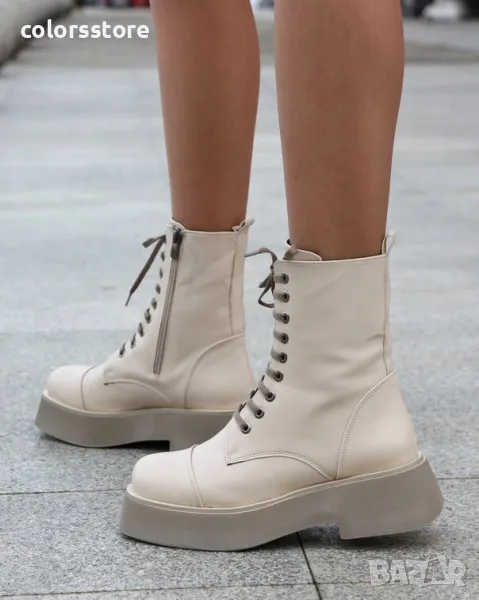 Равни боти - бежова кожа - RB1, снимка 1