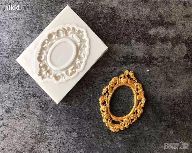 Мини овал елипс рамка силиконов молд форма фондан украса декор, снимка 1