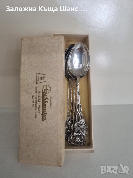 Антикварни сребърни лъжички 6 бр , снимка 1