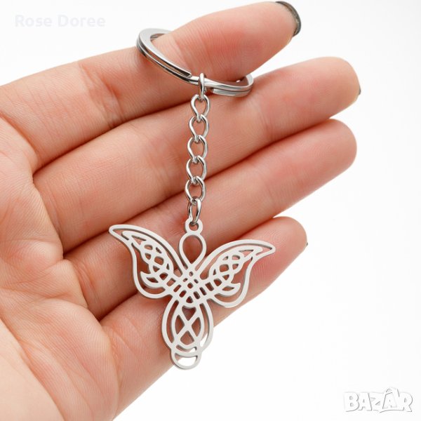 396 Ключодържател Ангел в сребристо медицинска стомана безплатна доставка подарък, снимка 1