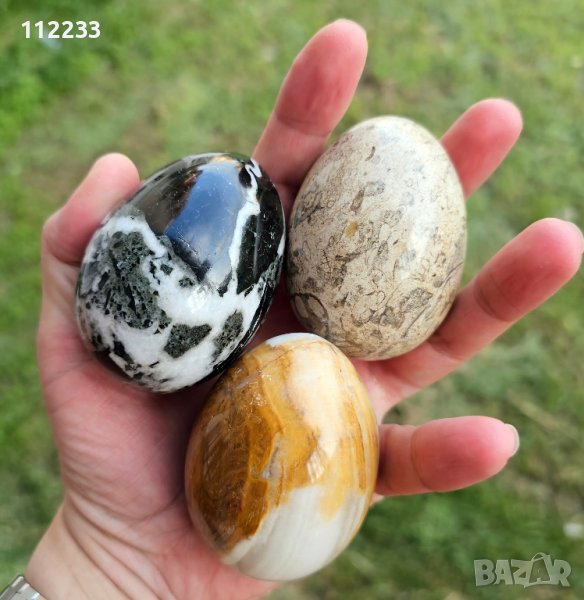 Яйца от оникс,мрамор и фосил, снимка 1