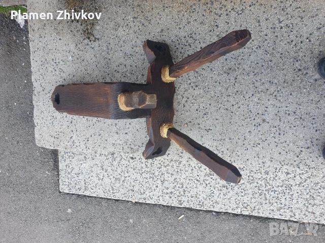 Трикрако дървено столче Много красива майсторска изработка ., снимка 7 - Декорация за дома - 53411308