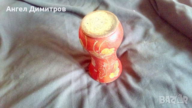 Стара керамична ръчно рисувана ваза, снимка 6 - Вази - 38685037