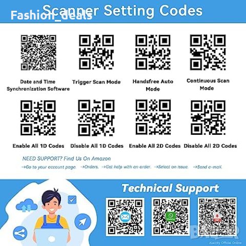 Нов индустриален баркод скенер с безжично зареждане стойка, Bluetooth & 1968 Feet Разстояние на пред, снимка 2 - Друга електроника - 41444778