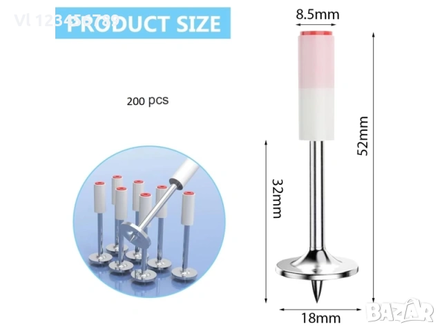 Професионален пистолет за пирони KraftRoyal с очила, ръкавици и 200 бр. пирони, снимка 2 - Други инструменти - 50475071