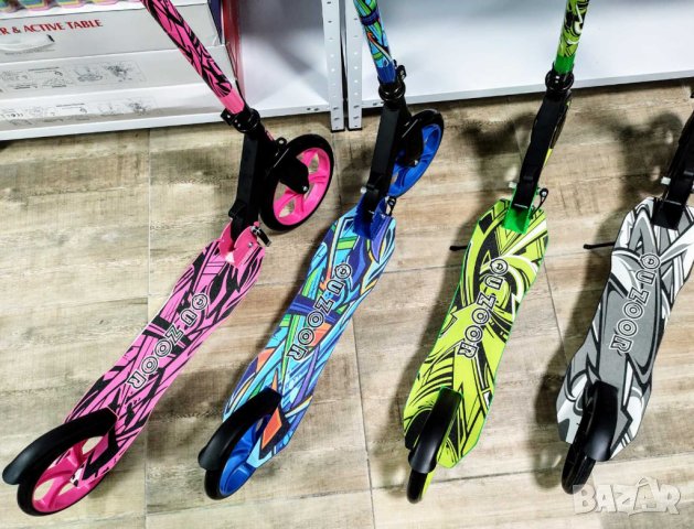 Тротинетка, скутер, Голяма тротинетка с големи гуми, колела 230мм за деца, възрастни, сгъваема 230mm, снимка 8 - Велосипеди - 41478201