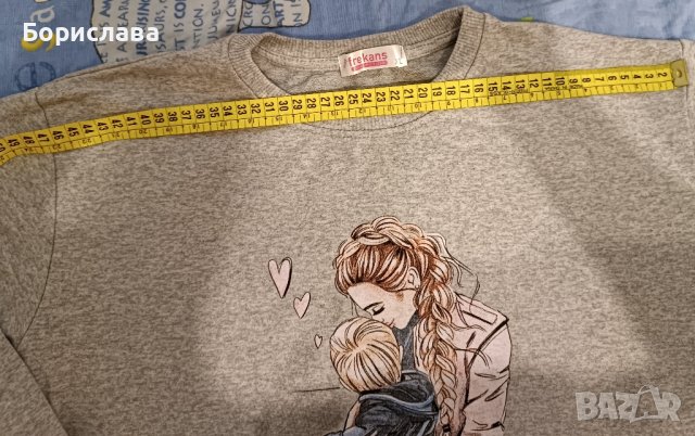 Дамска блуза с щампа, снимка 3 - Блузи с дълъг ръкав и пуловери - 42599459