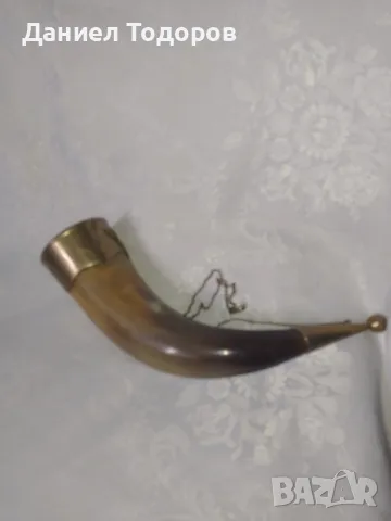 Стар Рог с Бронзов Обков, Чаша  от рог, снимка 11 - Декорация за дома - 49482747