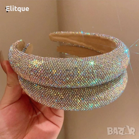 Стилнa диадема с бляскви камъни, ТОП МОДЕЛИ, снимка 4 - Други - 52889174