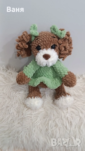 Ръчно плетено кученце, снимка 4 - Плюшени играчки - 51946319