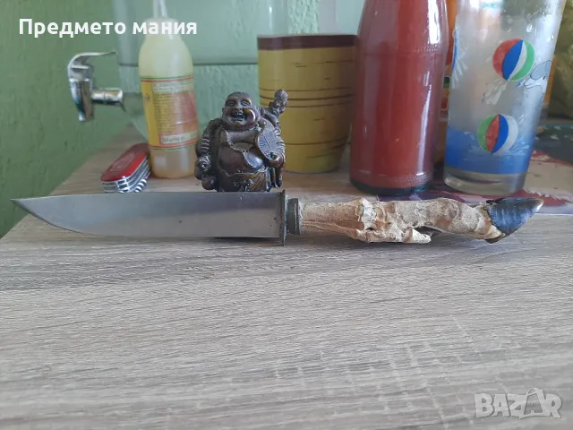 Нож с дръжка от еленово краче, снимка 1