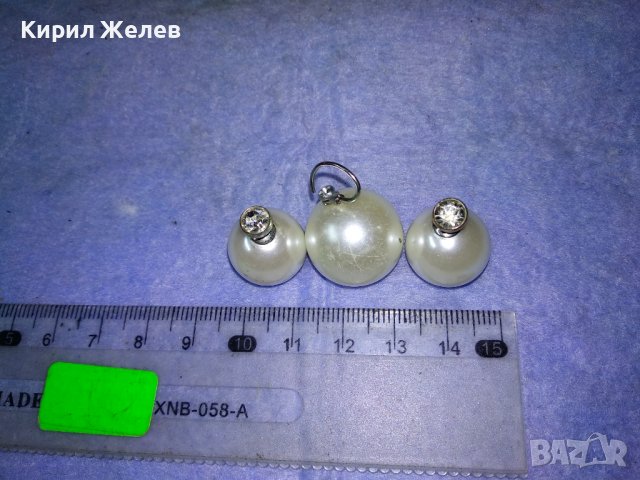 КОМПЛЕКТ РЕТРО БИЖУТА АР ДЕКО СТИЛ - МЕДАЛЬОН с ОБЕЦИ с ФАСЕТИРАНИ БЛЕСТЯЩИ КРИСТАЛЧЕТА 37056, снимка 5 - Бижутерийни комплекти - 40684925