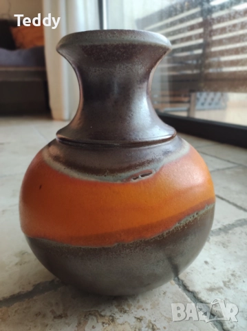 Винтидж остъклена керамична ваза от Bay Keramik, Германия, снимка 9 - Антикварни и старинни предмети - 52318260