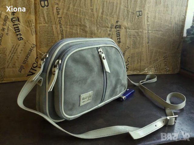 Marzia/малка велурена чанта-естествена кожа, снимка 4 - Чанти - 38789567