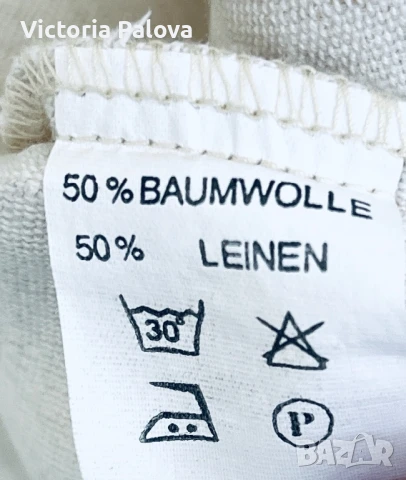 Свободна риза MERIT, лен и памук, снимка 6 - Ризи - 51240350