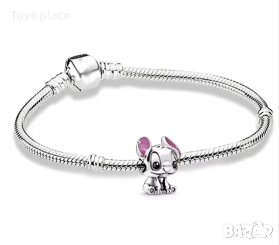 Гривна тип Пандора с талисман Disney Minnie mouse, Stitch , снимка 3 - Гривни - 50662591