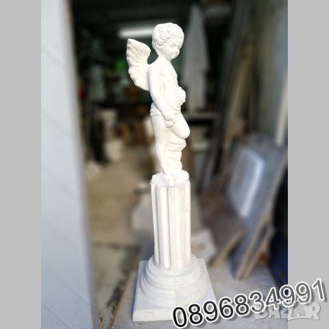 Постамент със статуя фигура ангел от бетон, снимка 4 - Градински мебели, декорация  - 35852159