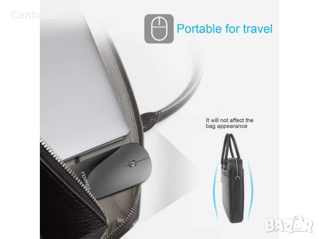 Bluetooth мишка FENIFOX, супер тънка и безшумна, акумулаторна, Slim Mini Whisper-Quiet Flat Portable, снимка 6 - Клавиатури и мишки - 41596731