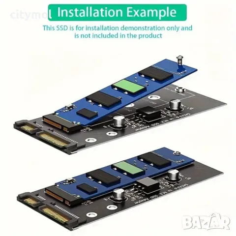 Адаптер за твърд диск, конвертор M.2 NGFF към SATA3, зелен, поддържа SSD 2280/2260/2242/2230mm, снимка 3 - Твърди дискове - 48460081