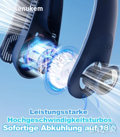 Преносим USB вентилатор за врат, 5 скорости, снимка 4 - Вентилатори - 52063068