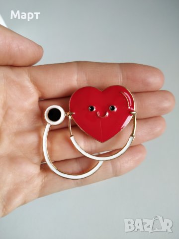 Медицинска Брошка Стетоскоп Подарък за студент Лекар Доктор Фармацевт , снимка 5 - Други - 37941029