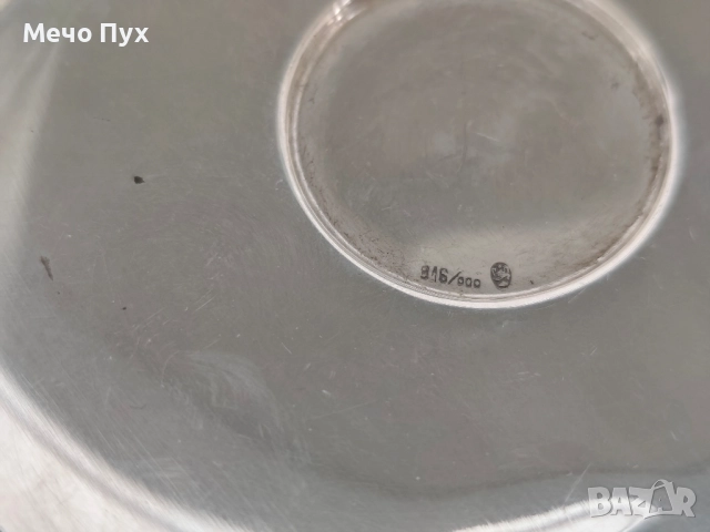 Сребърен сервиз за кафе - 6 чашки и 6 чинийки , снимка 4 - Антикварни и старинни предмети - 52104554