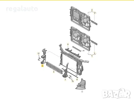 8R0121284J,дифузьор десен радиатори AUDI Q5-6 cyl.diesel 2009-2012, снимка 3 - Части - 48240083