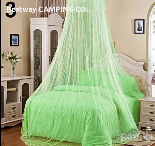 Балдахин, нова стока тюл с обръч и кукичка против комари, мухи, буболечки и др, за двойно легло, снимка 9 - Къмпинг мебели - 41044410