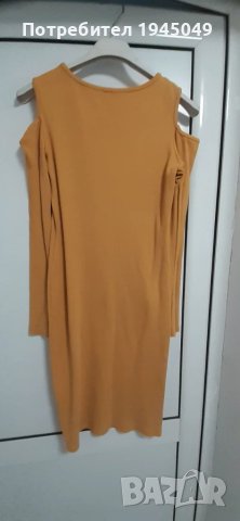 НОВО !!! Жълта рипсова рокля - С размер