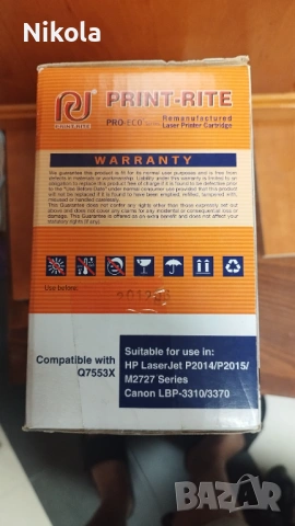 Тонер касети съвместими Print-Rite за HP LaserJet P2014/M2727 и Canon LBP 3310, снимка 4 - Консумативи за принтери - 53013862