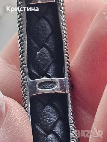 Маркова гривна от кожа и сребро/925, снимка 6 - Гривни - 52913782