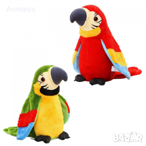 Говорещ плюшен папагал Арчи, забавление за малки и големи, снимка 6 - Плюшени играчки - 36335737