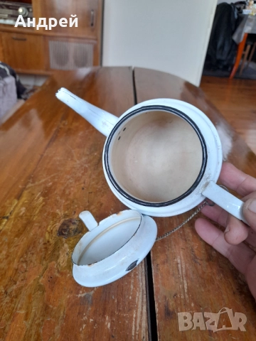 Стар емайлиран чайник #82, снимка 5 - Други ценни предмети - 52204285