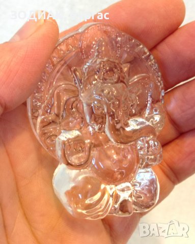 Стъклена Фигура - ГАНЕШ, снимка 2 - Статуетки - 28297391
