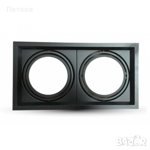 Осветително тяло за вграждане релеф черно модел: 2xAR111, снимка 3 - Лампи за таван - 52131620