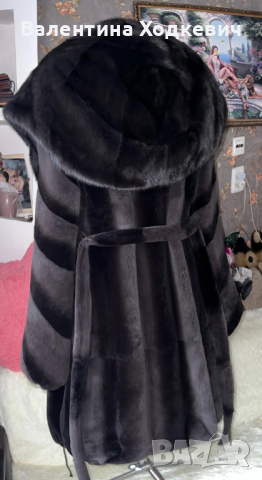 Голяма отстъпка Шикозно палто от бобър с норка , снимка 4 - Палта, манта - 44596428