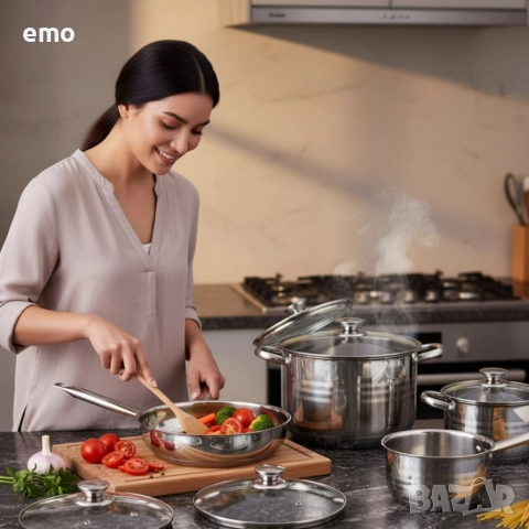 Комплект съдове, снимка 6 - Съдове за готвене - 52656369