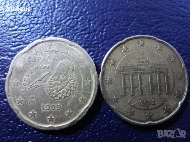 20 Евроцента 1999 Испания с дефект, снимка 3 - Нумизматика и бонистика - 53608979