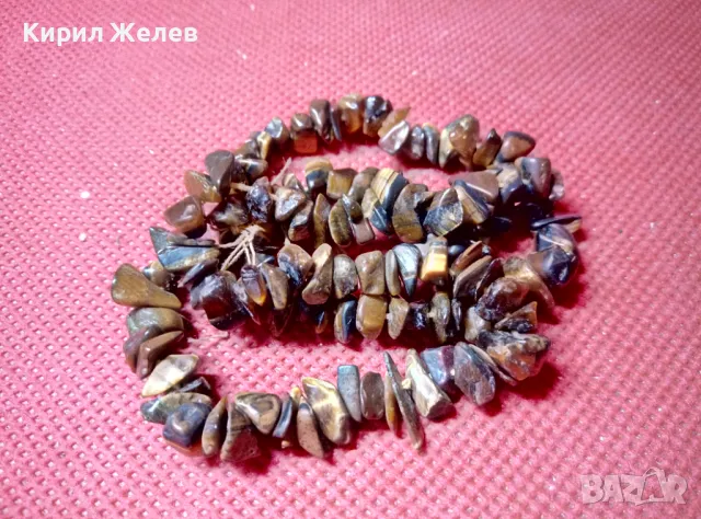 ЧУДЕСНА ОГЪРЛИЦА КОЛИЕ от ПОЛУСКЪПОЦЕННИ КАМЪЧЕТА - ТИГРОВО ОКО РЪЧНА ИЗРАБОТКА 47358, снимка 6 - Колиета, медальони, синджири - 47307704