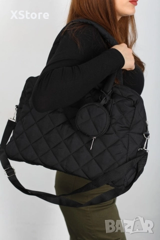 Модерна капитонирана дамска чанта 32х43, снимка 2 - Чанти - 52583914