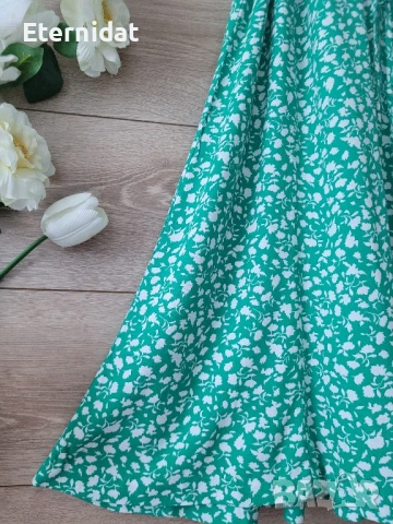 Зелена рокля н цветя HAMPTON REPUBLIC , снимка 5 - Рокли - 51269219