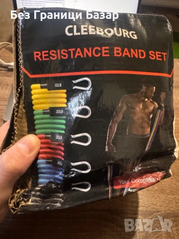 Нов Комплект фитнес ластици с различно съпротивление за тренировки рехабилитация фитнес спорт