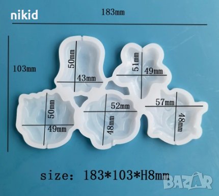5 цветя цвете роза лале силиконов молд форма за направа на близалки на клечка декор торта смола, снимка 2 - Форми - 40388611